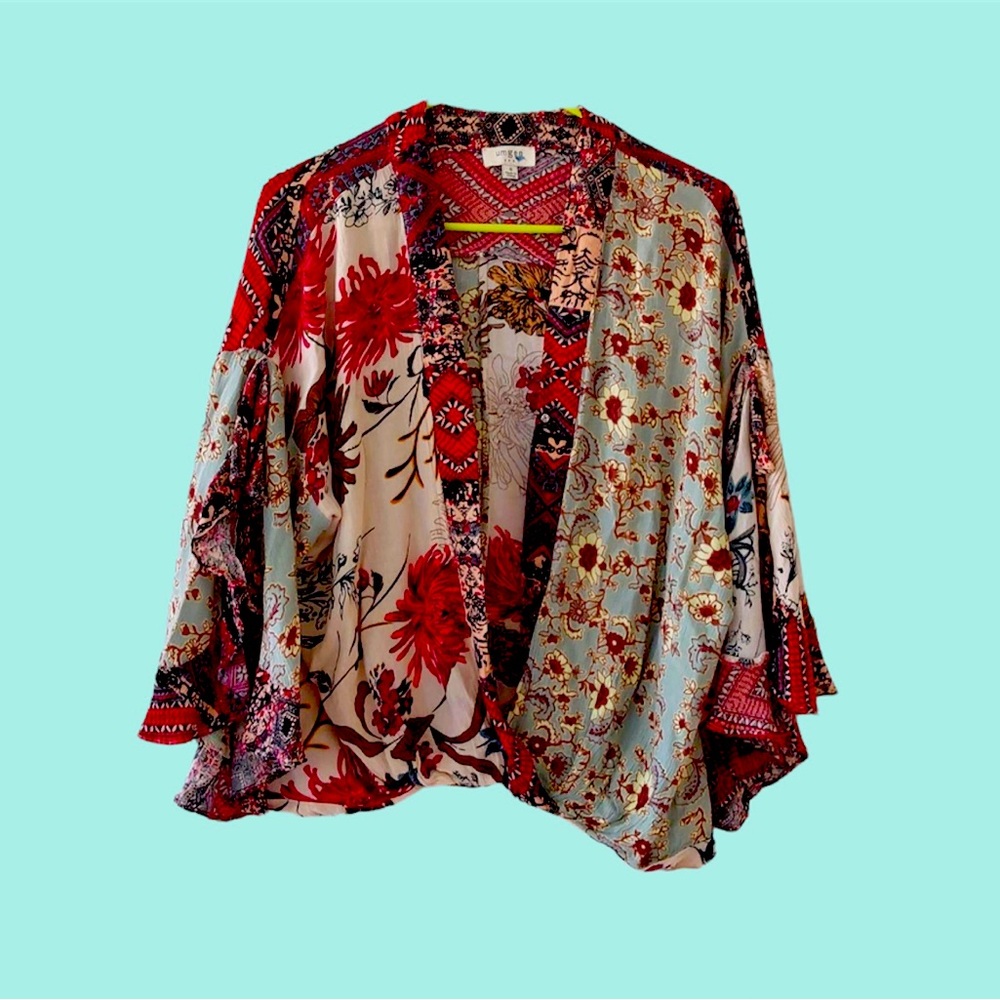 Printed kimono shirt